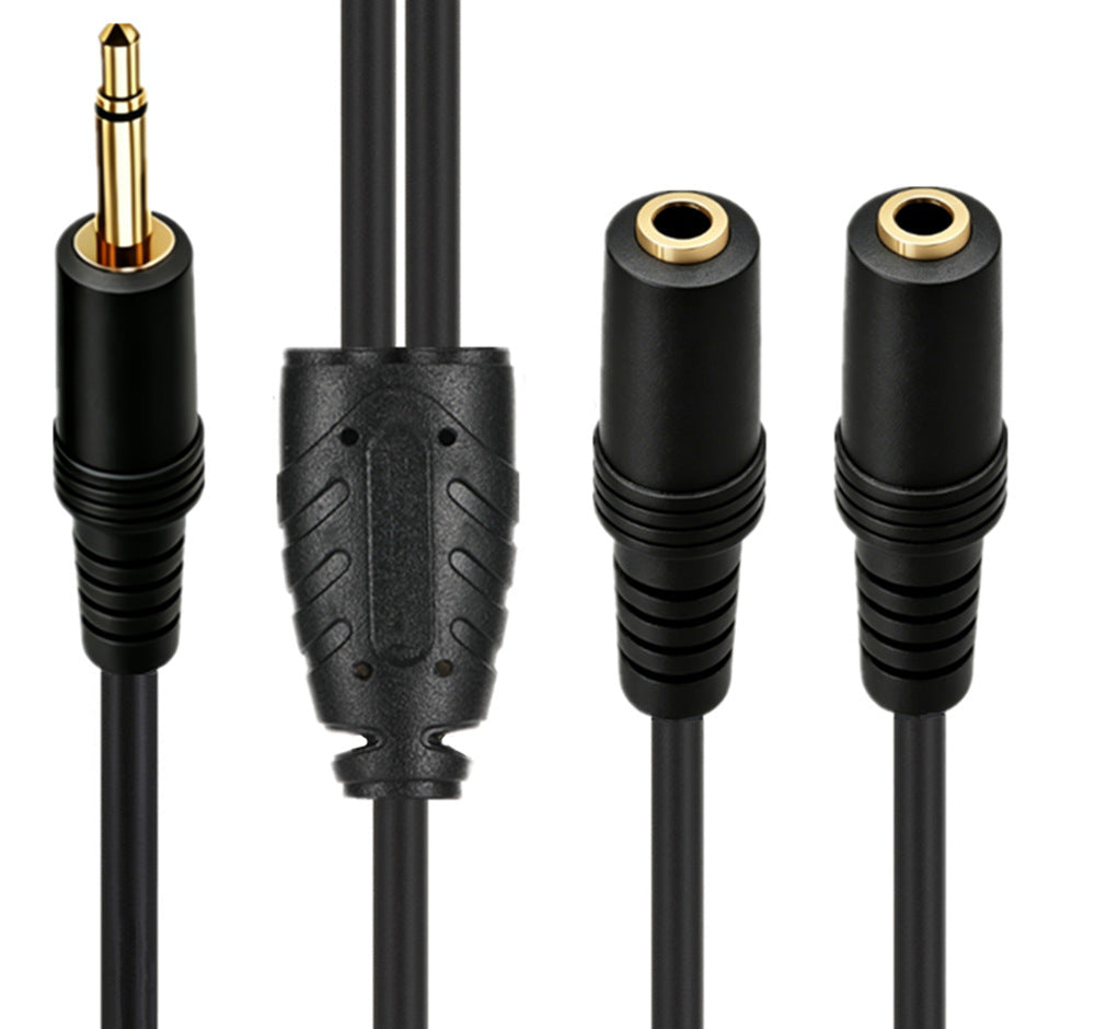 3.5mm mono male to dual 3.5mm mono female audio splitter cable