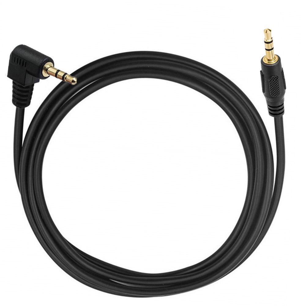 Right angle 3.5mm stereo audio cable for phones and speakers