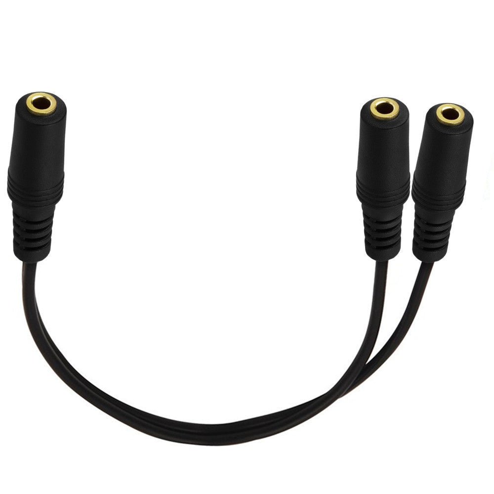 3.5mm stereo female to dual female Y splitter cable