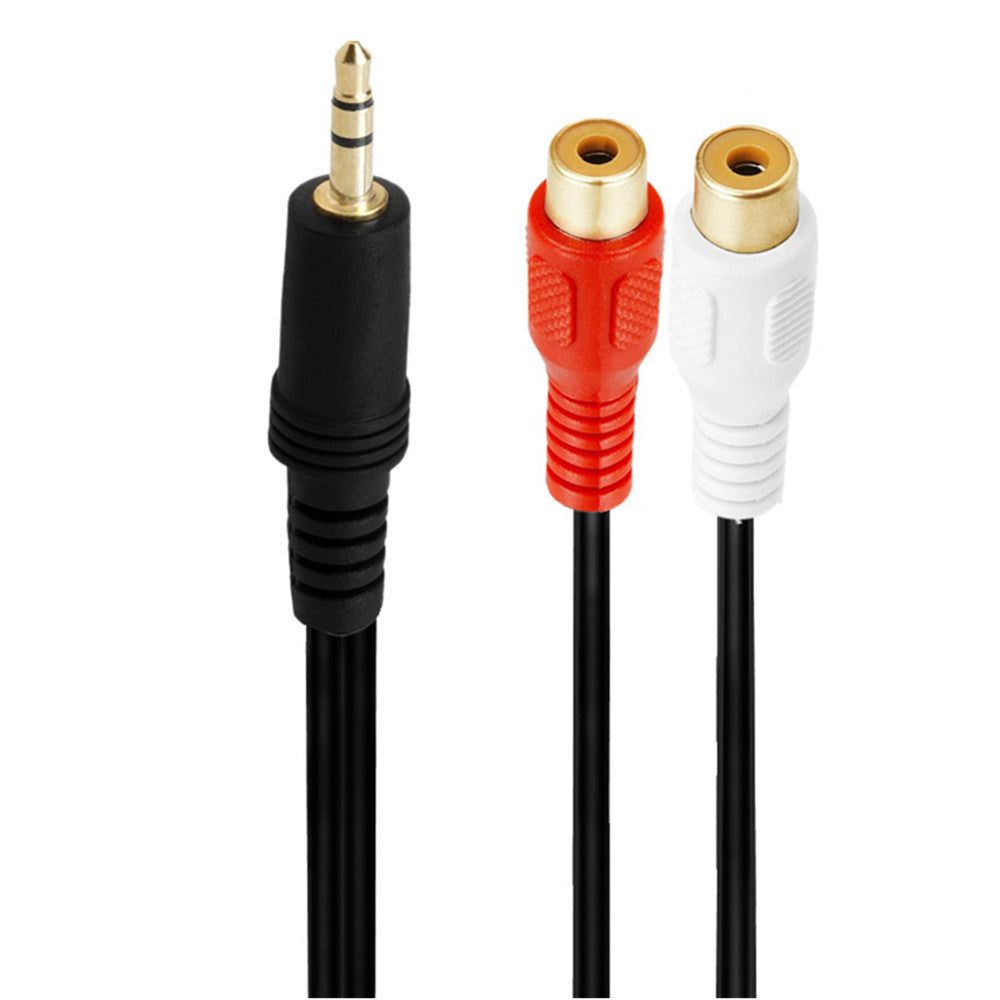 3.5mm stereo male to dual RCA female audio splitter cable