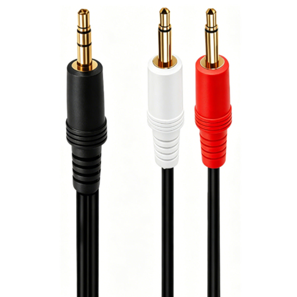 3.5mm TRS stereo male to dual 3.5mm TS mono male breakout cable