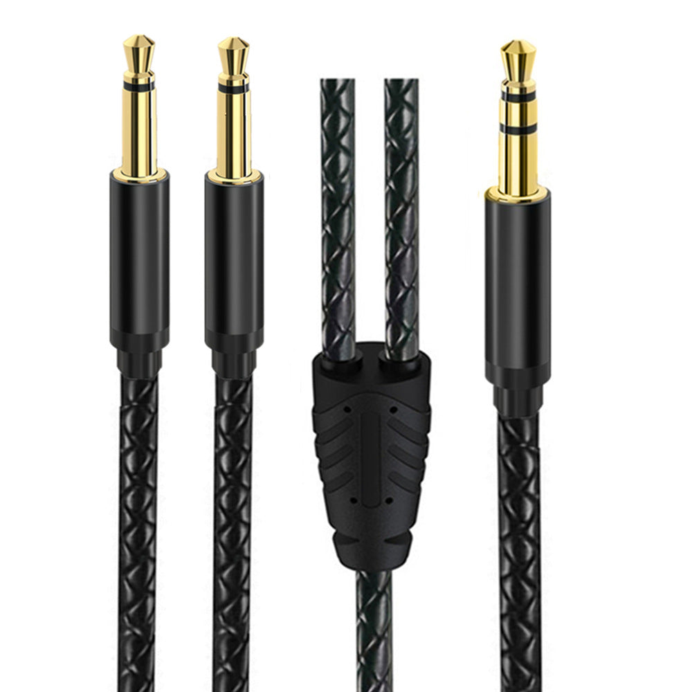 3.5mm stereo TRS to dual mono TS breakout audio cable