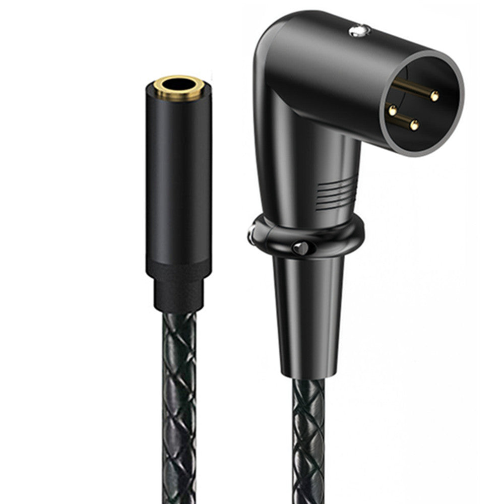 3.5mm female to right angle XLR male adapter cable TRS to 3 pin XLR