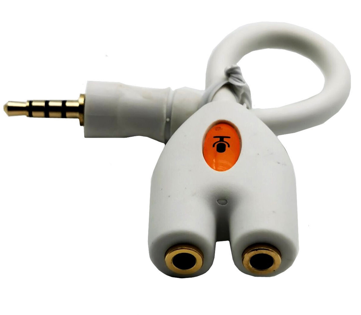 3.5mm TRRS headset splitter cable white