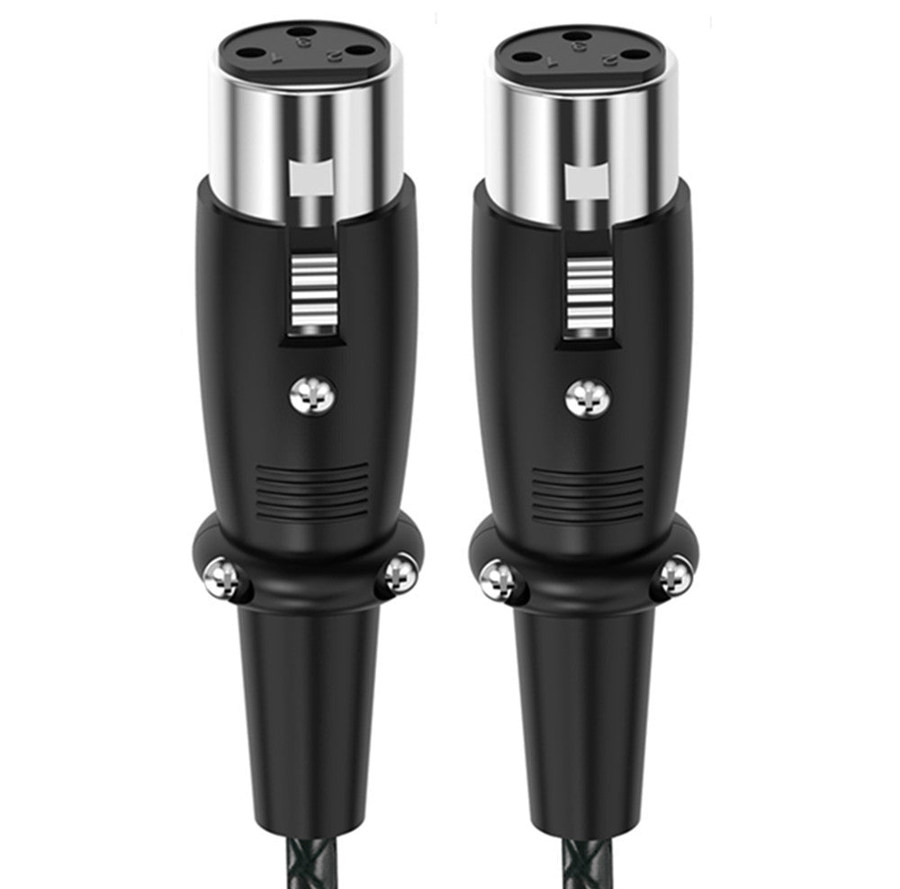 3-pin XLR female to female microphone cable with braided jacket and locking connectors