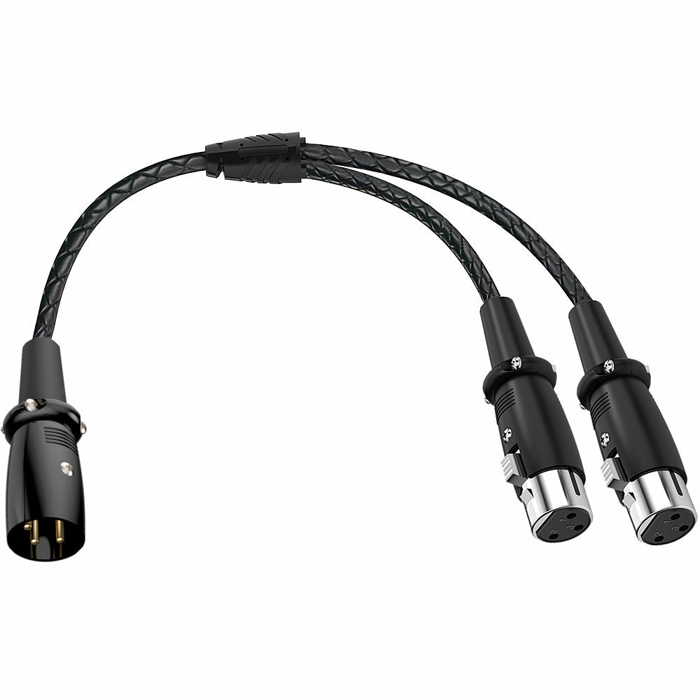 3-pin XLR splitter cable with XLR male to dual XLR female connectors
