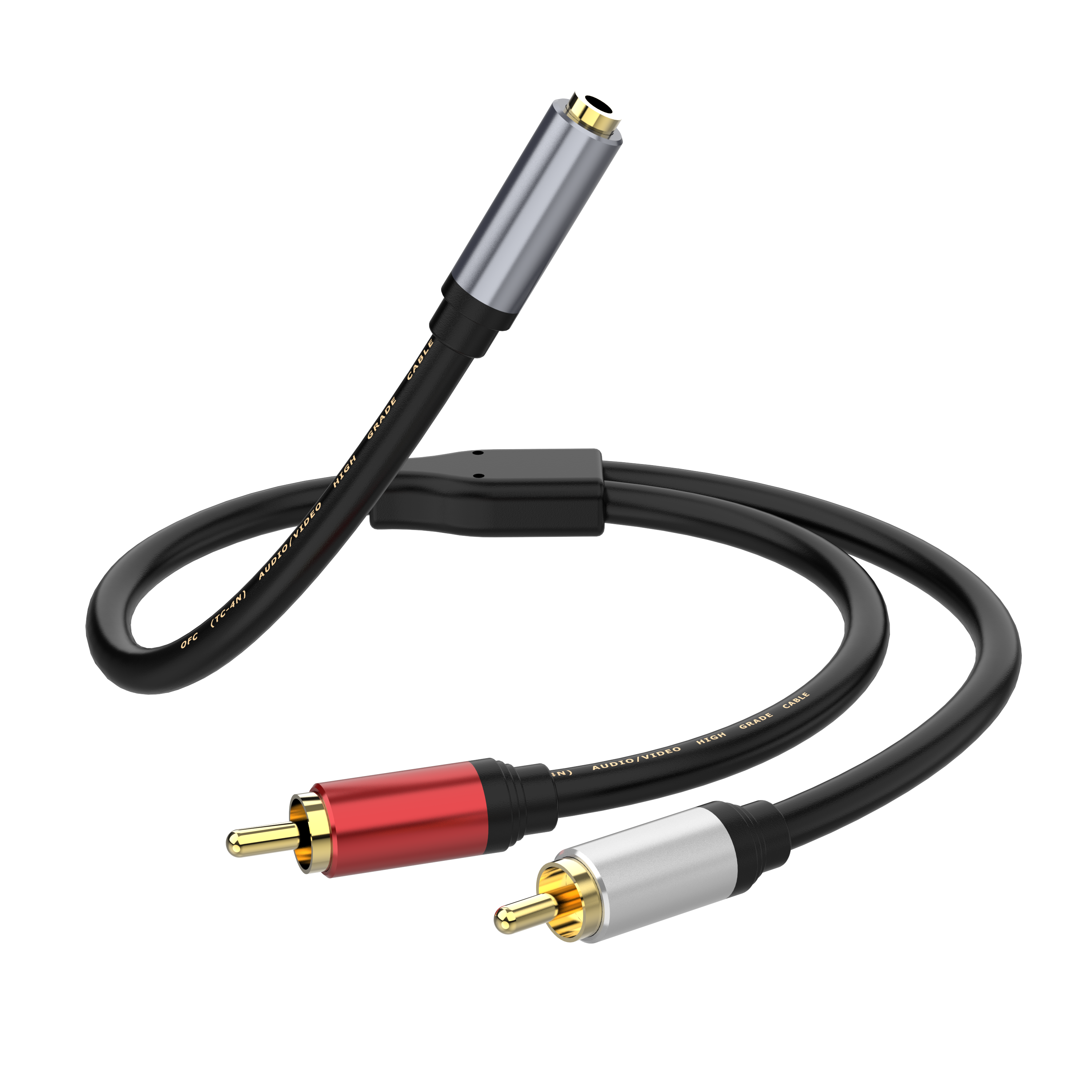 3.5mm to 2 RCA Cable, 3.5mm Female to Dual RCA Male Stereo Audio Y Adapter for Smartphones, MP3, Tablets, Home Theater