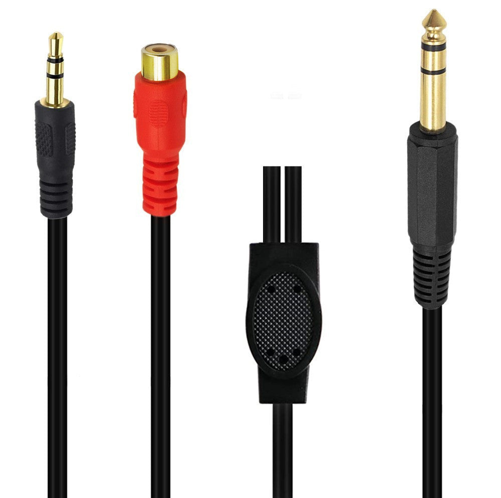3.5mm (1/8”) to 6.35mm (1/4”) TRS Stereo Audio Cable & 6.35mm to RCA Female Extension – 0.5M