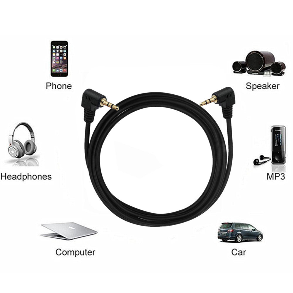 3.5mm 3Pole Angled Mini Plug Male to 3.5mm 3Pole Male Stereo Audio Headphone Cable