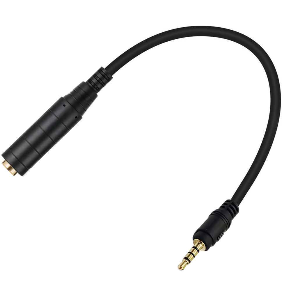 3.5mm TRRS Male to 6.35mm (1/4”) TS Female Audio Adapter Cable | Short Headphone Replacement Cord