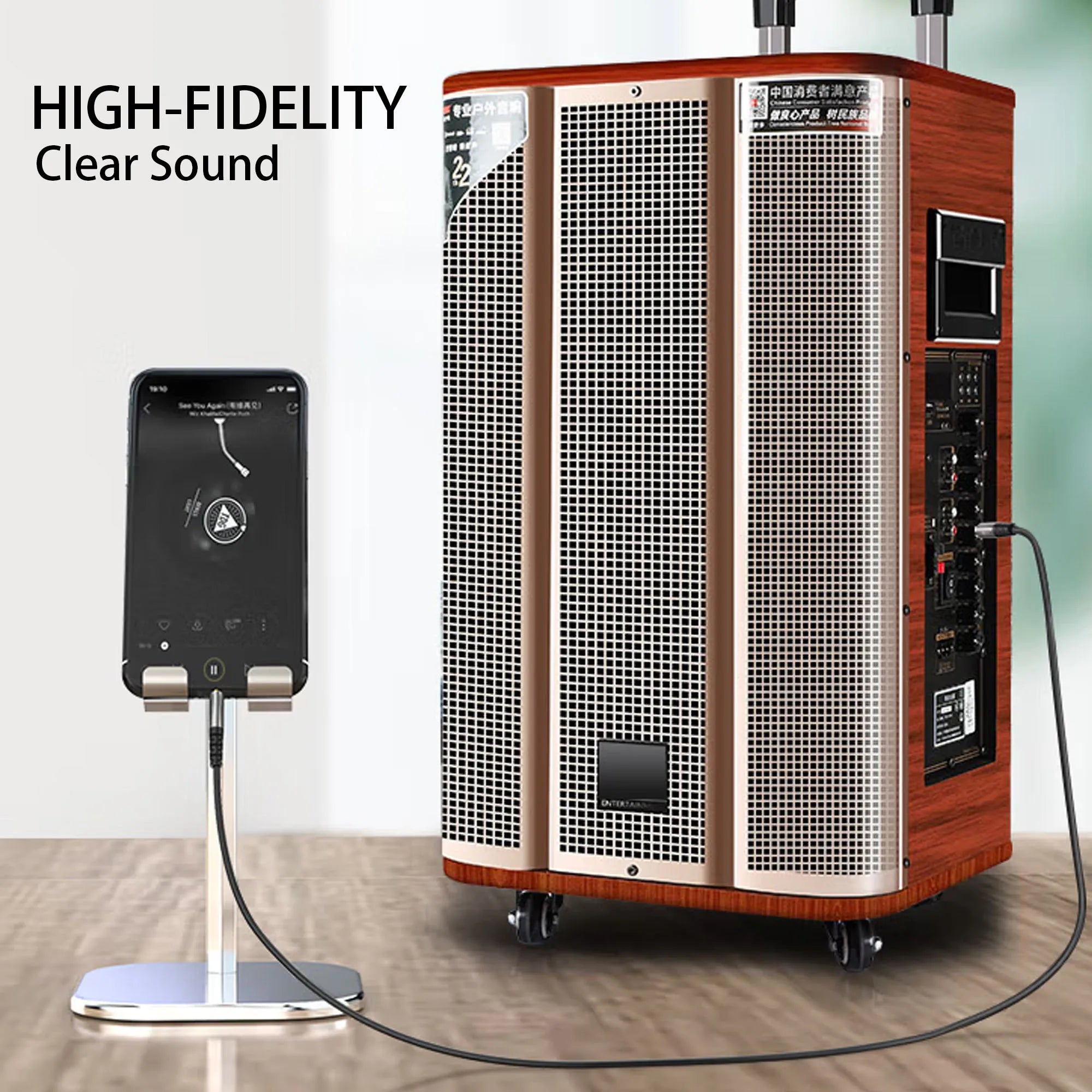 3.5mm to 6.35mm TRS Stereo Audio Extension Cable 1.8m