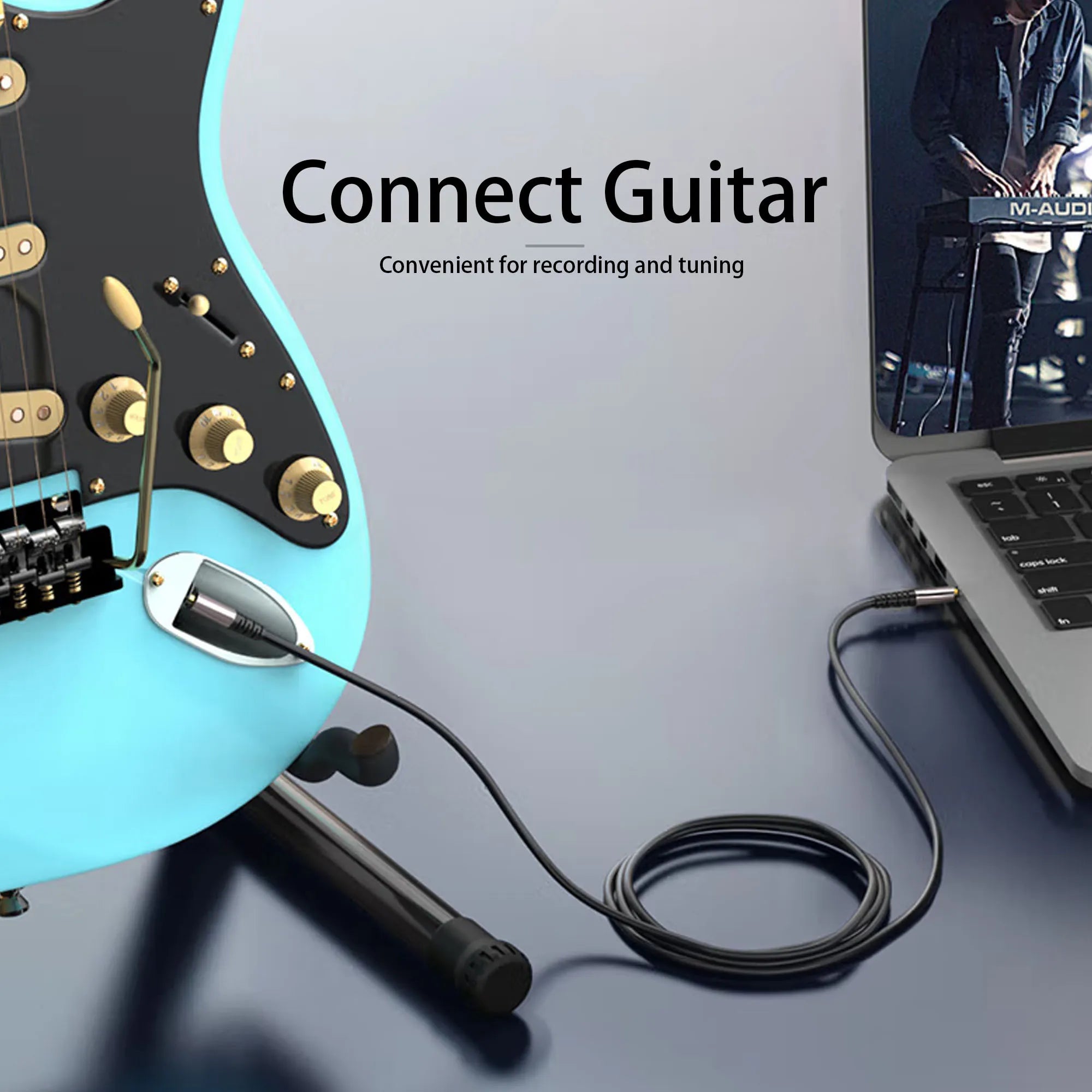 3.5mm to 6.35mm TRS Stereo Audio Extension Cable 1.8m