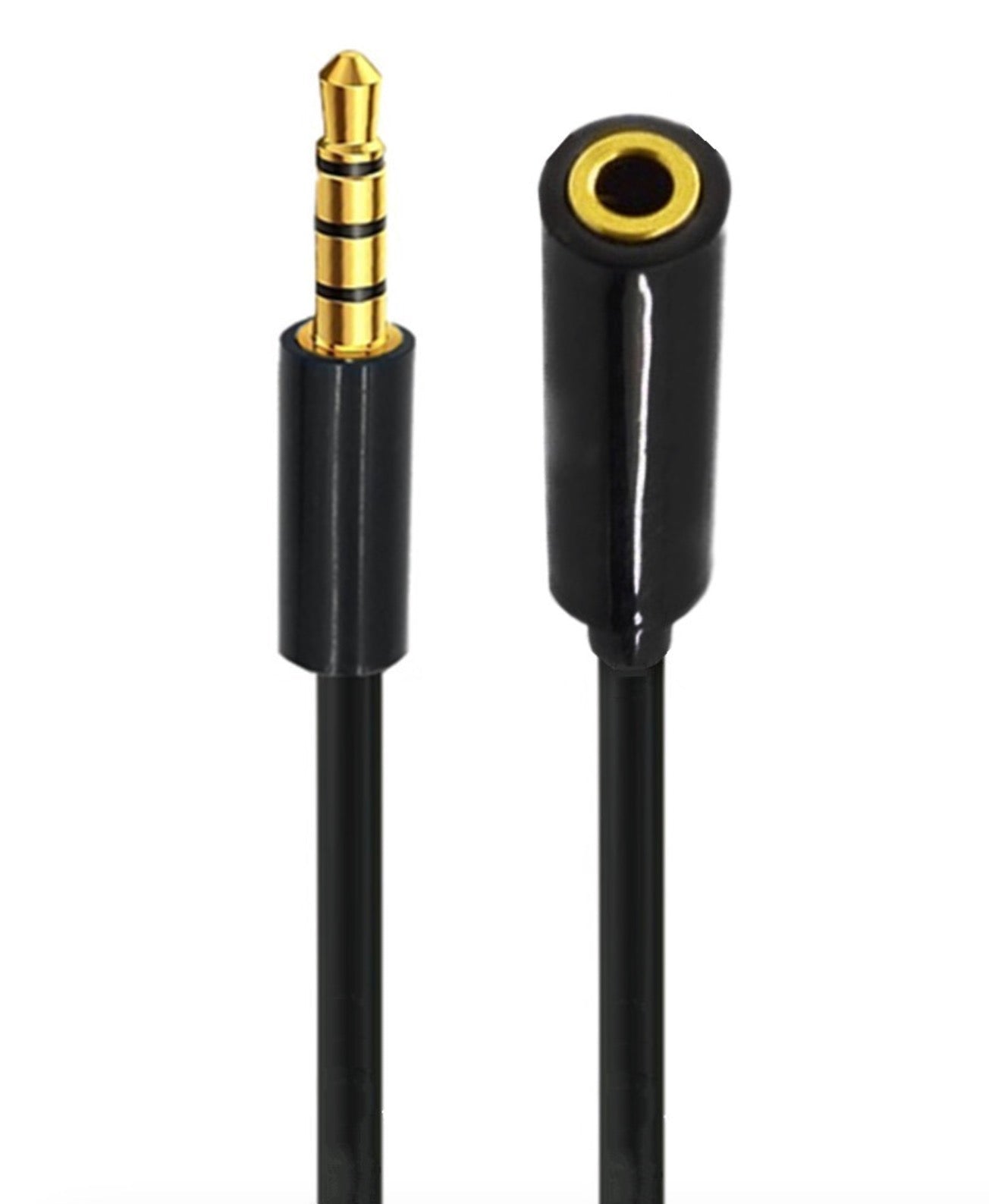 3.5mm 4 pole male to female AUX audio extension coiled cable
