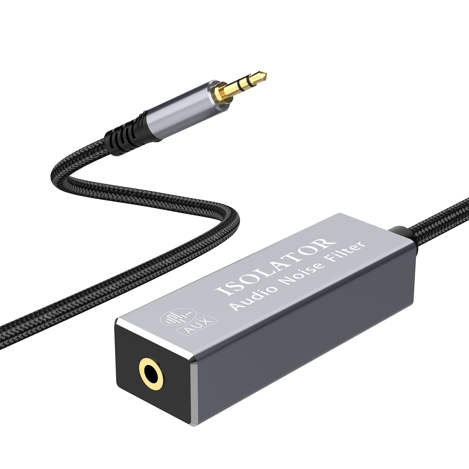 3.5mm audio hum eliminator with inline cable
