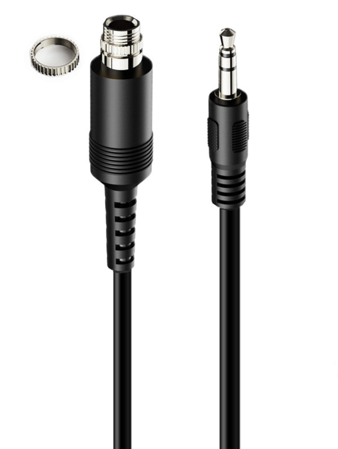 3.5mm male to female panel mount audio cable with locking nut
