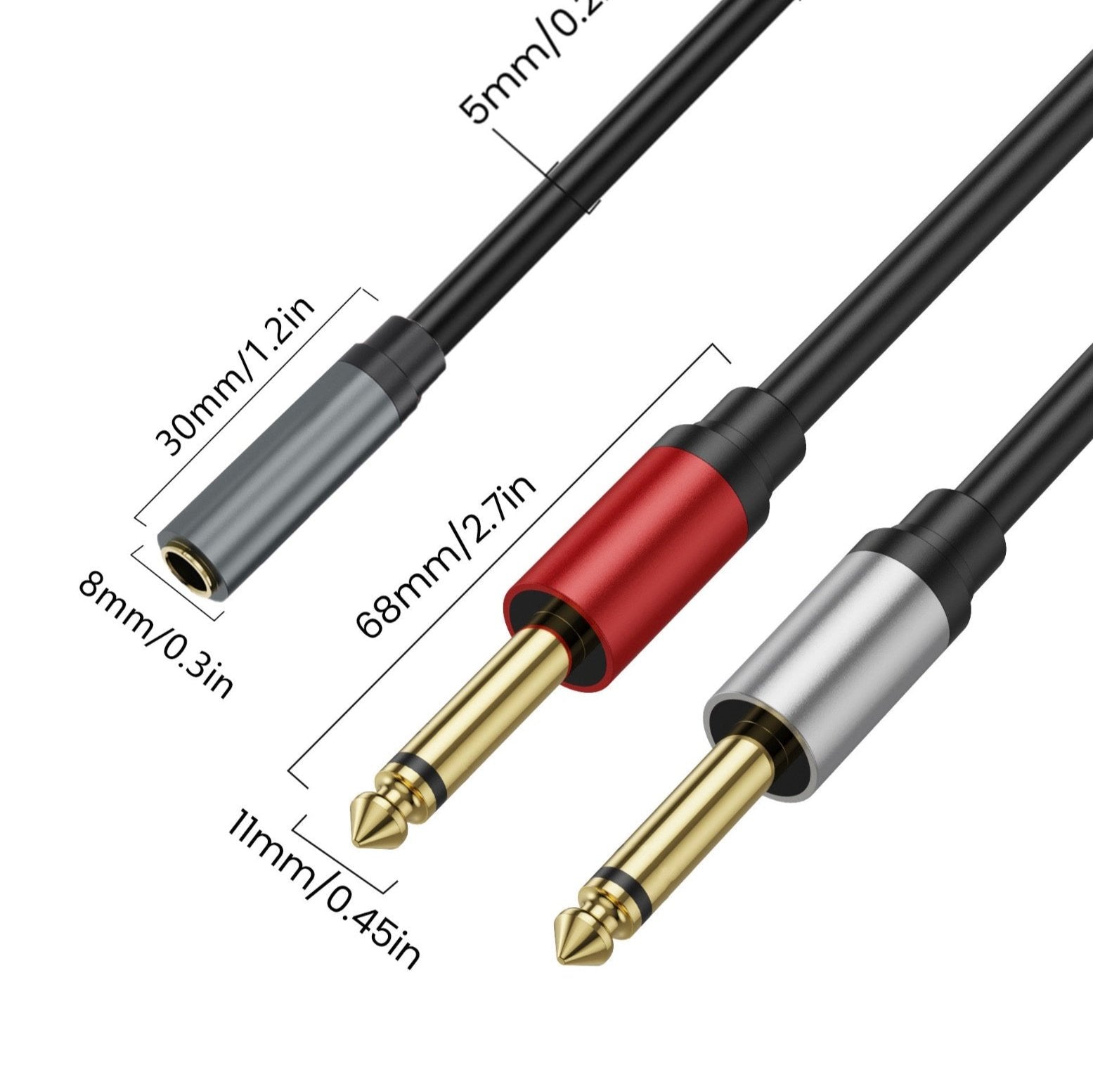 TRS female to dual TS cable