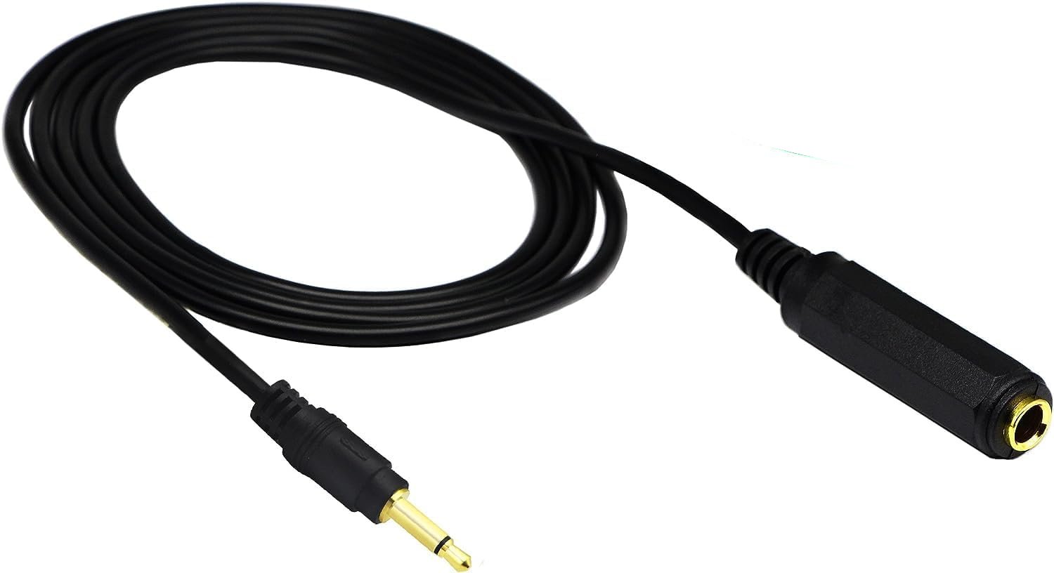 3.5mm Mono 1/8 inch Male to 6.35mm 1/4 inch Female Stereo Hifi Mic Audio Extension Cable