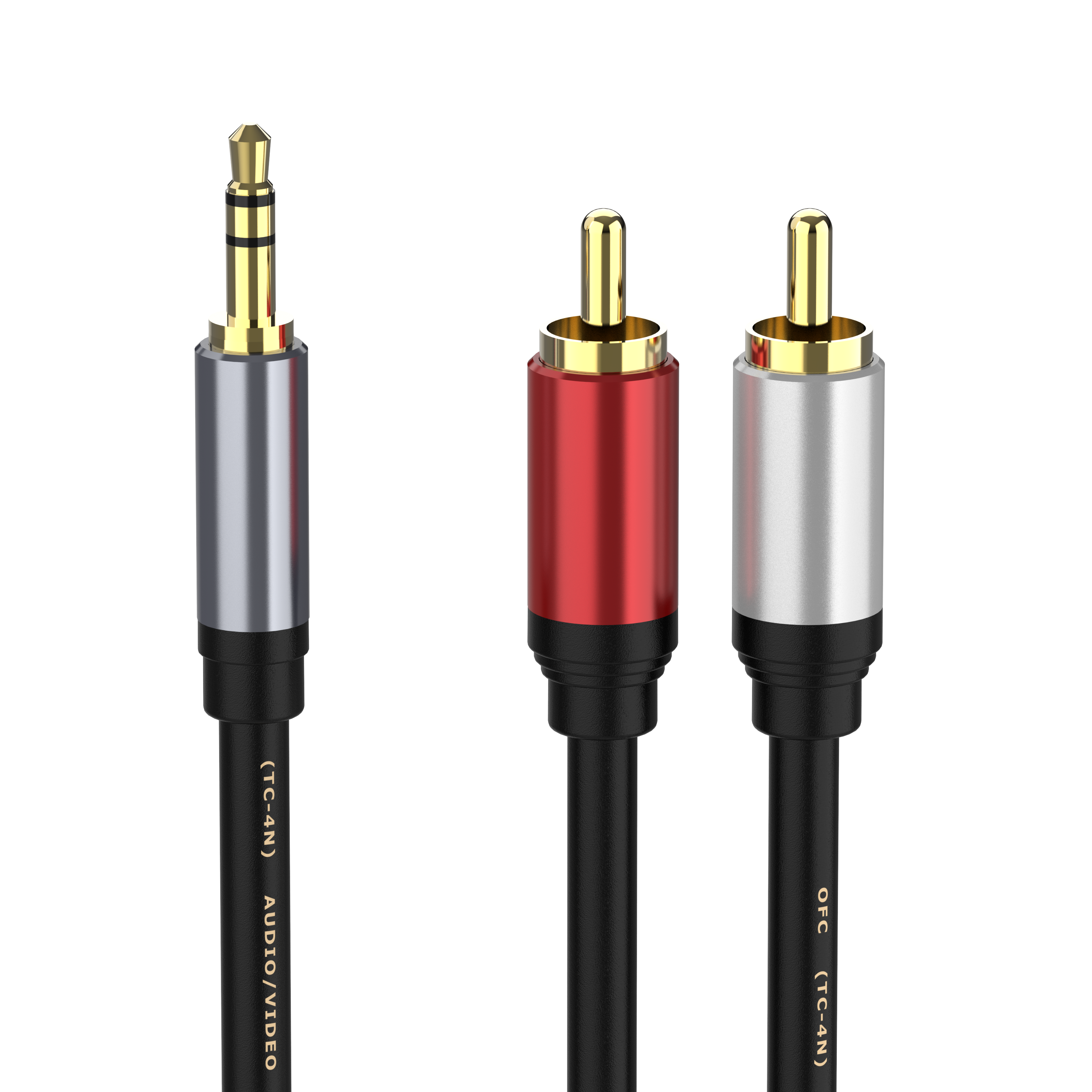 3.5mm male to dual RCA stereo audio Y splitter cable for Hi-Fi and home audio systems