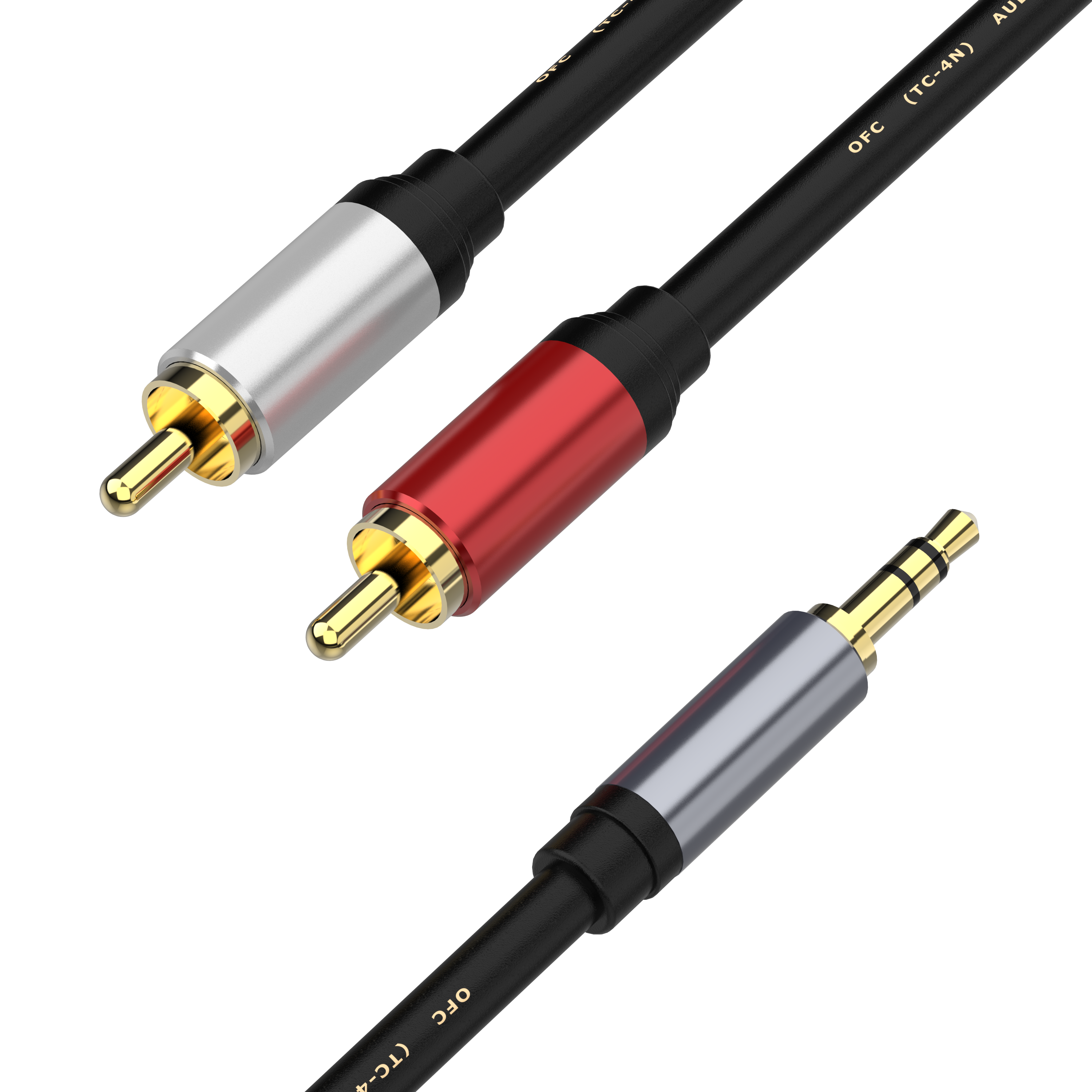 3.5mm male to dual RCA stereo audio Y splitter cable for Hi-Fi and home audio systems