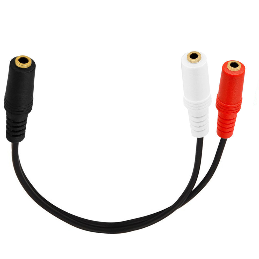 3.5mm (1/8 inch) 3Pole Stereo 1 Female to 2 x 3.5mm Females Y Splitter Audio Cable