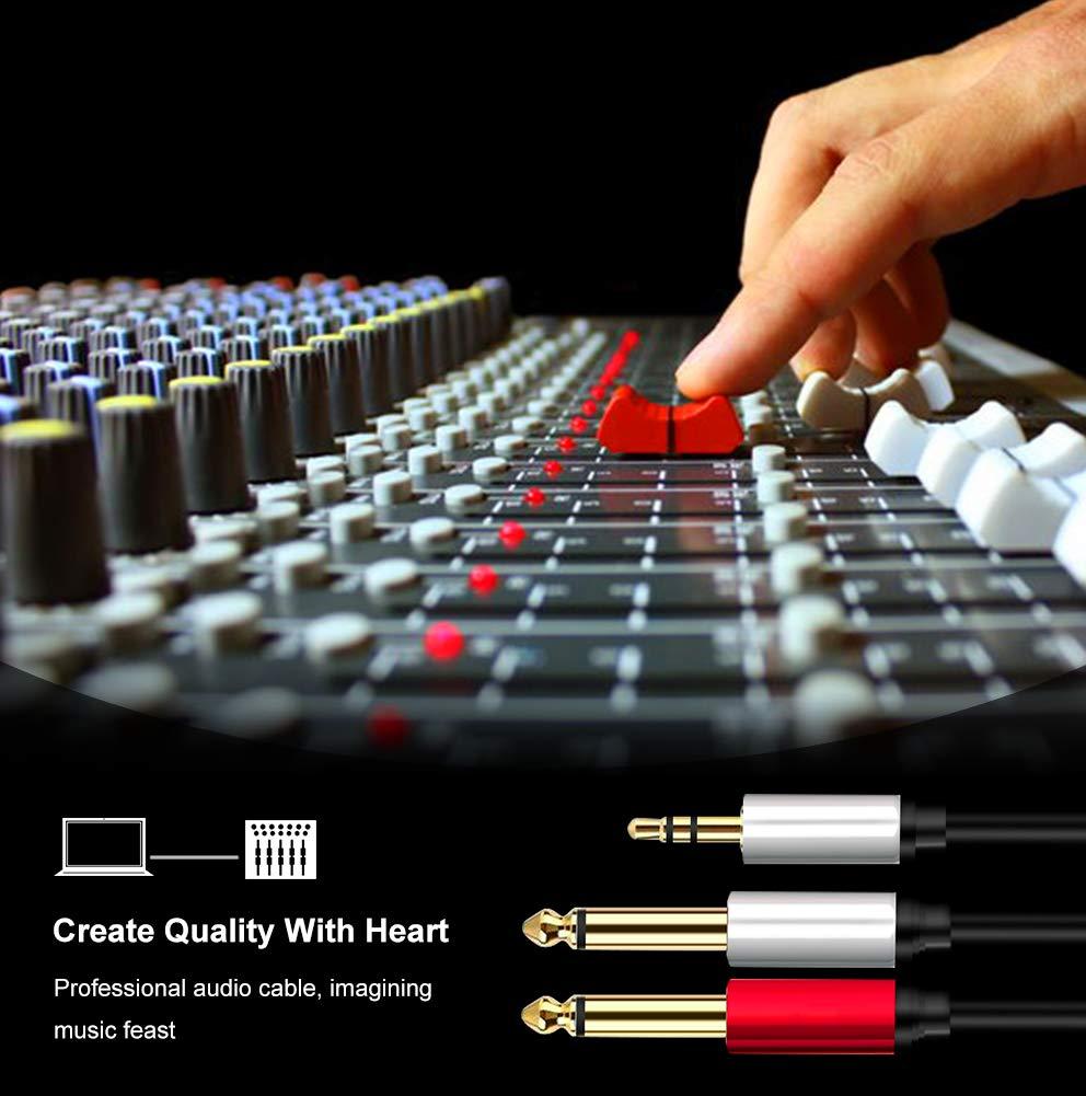 3.5mm TRS to Dual 6.35mm TS Cable – 1.5m Male to Mono Male Audio Y Splitter