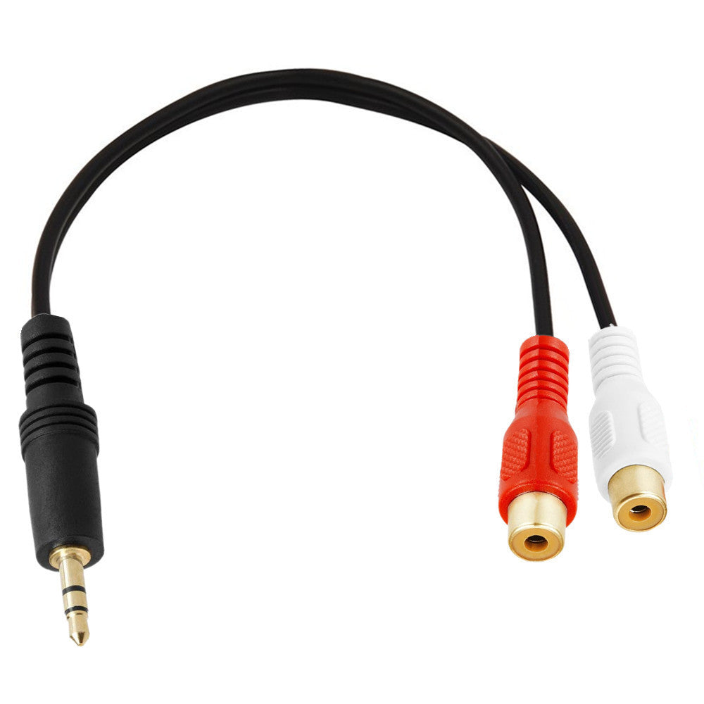 3.5mm Stereo Male to Dual RCA Female Red & White Audio Splitter Cable