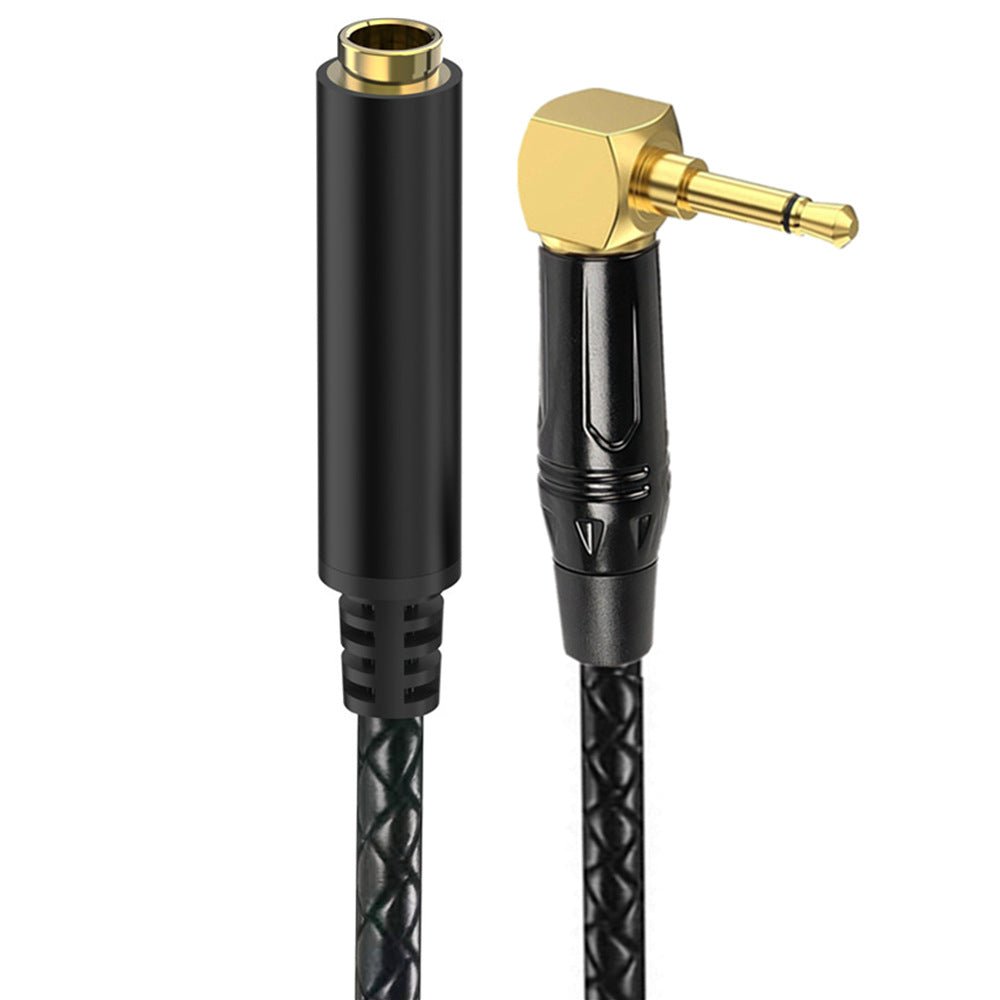3.5mm mono right-angle to 6.35mm female audio cable