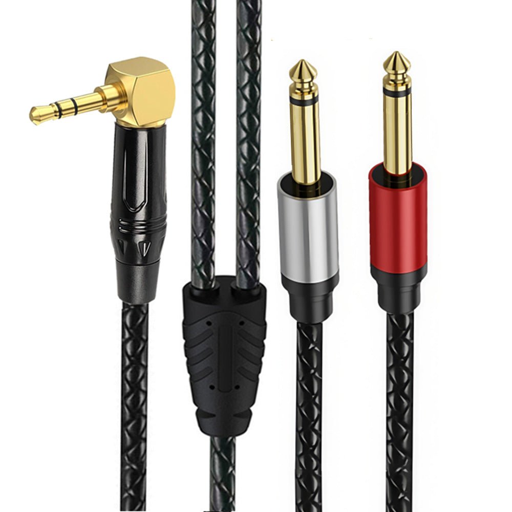 3.5mm stereo to dual 6.35mm mono audio Y cable braided
