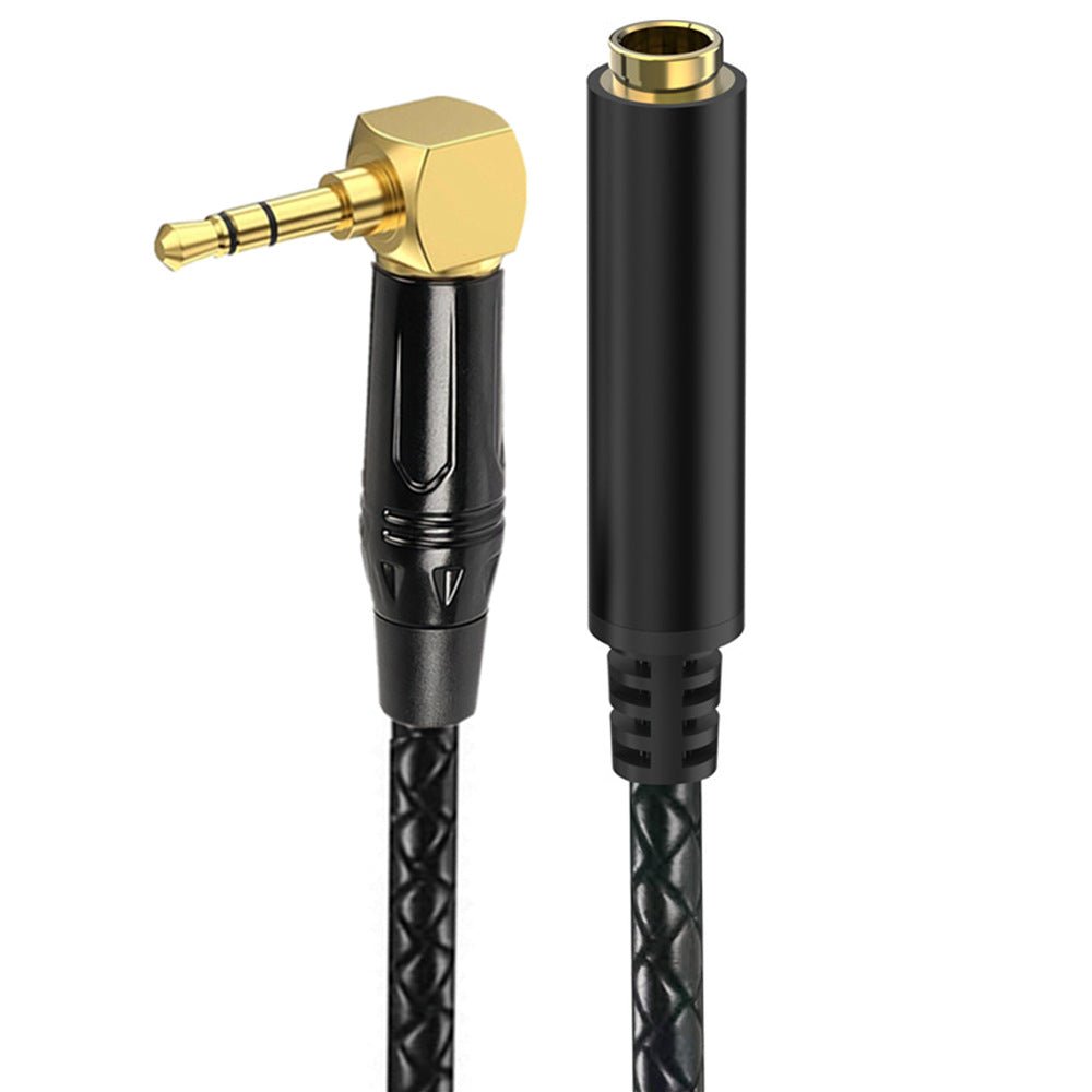 3.5mm right angle to 6.35mm female audio cable gold plated