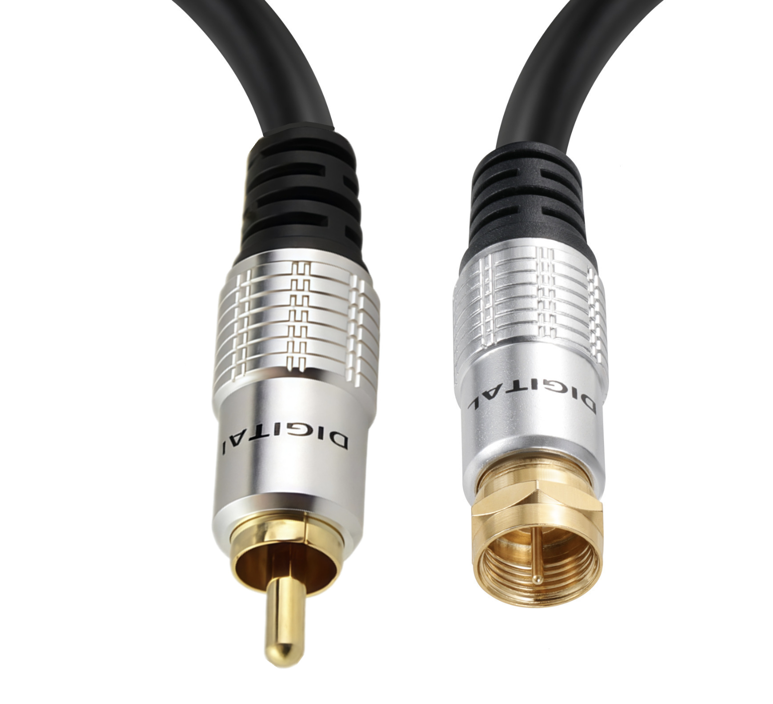 Coaxial to RCA Adapter Cable, RCA Male to F Type Coax Coaxial Male Cable,Coaxial Cable Audio Connector