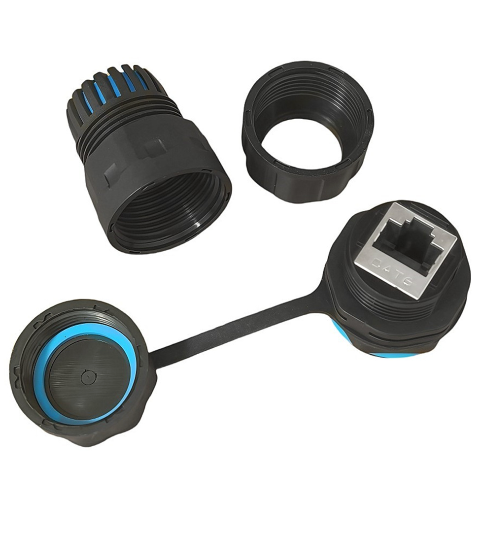 RJ45 Waterproof Coupler IP68 Shielded Ethernet Connector | M23 Cat5/5e/6 Outdoor LAN Cable Adapter
