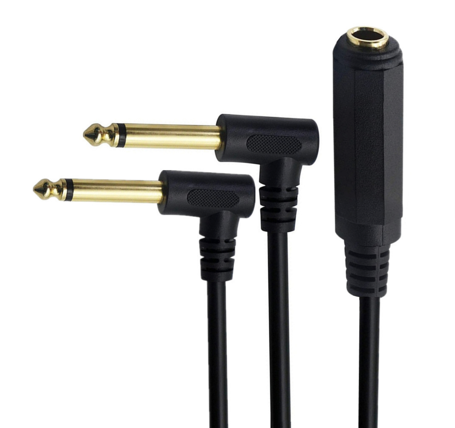 6.35mm TRS Female to Dual 6.35mm TS Male Splitter Cable – 1/4 Inch Stereo to 2 Mono Audio Y Cable for Mixer/Amplifier