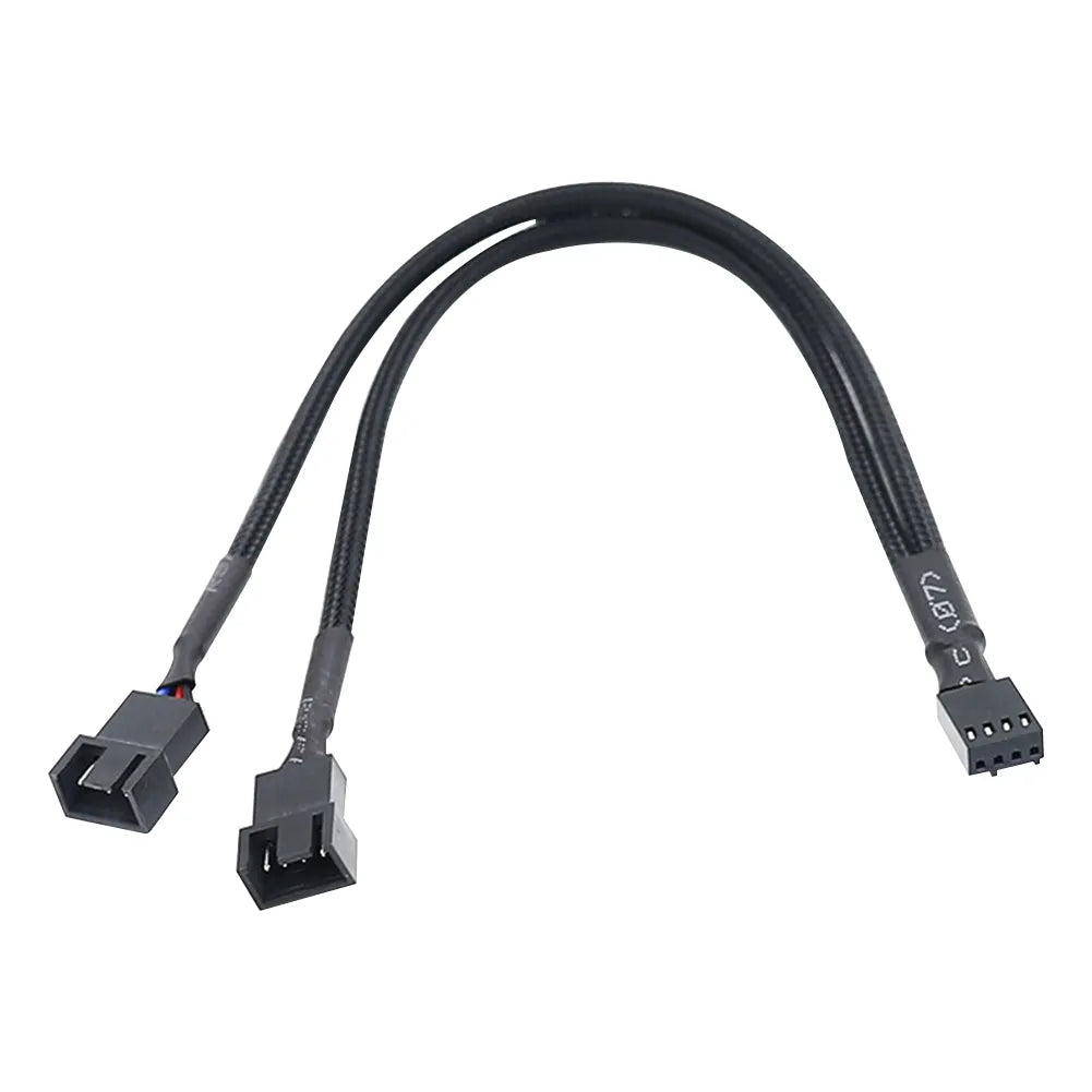 4 pin PWM fan splitter cable with dual connectors for PC cooling