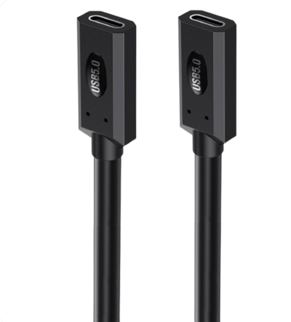 USB-C 5.0 Female to Female Cable – 80Gbps Data, 240W Charging, 16K/Dual 8K Display – Thunderbolt 5/4/3 & USB4 Compatible