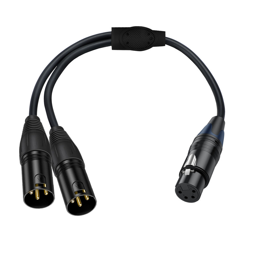 4 pin XLR female to dual 3 pin XLR male splitter cable 0.5m balanced audio