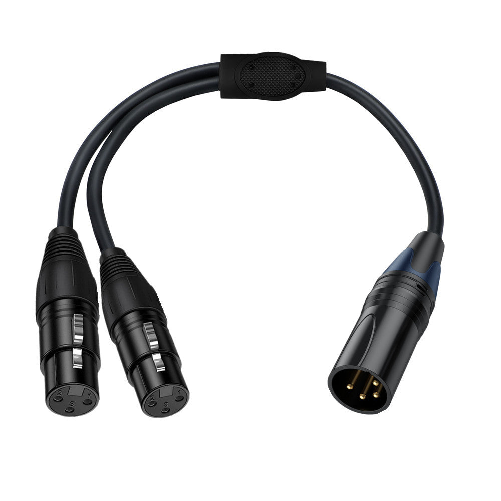 4 pin XLR male to dual 3 pin XLR female splitter cable 0.5m balanced audio
