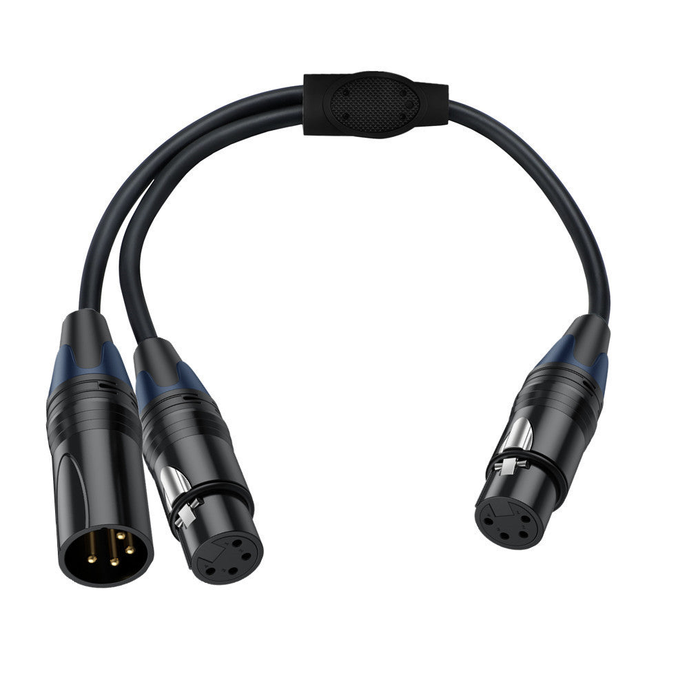4 pin XLR Y splitter cable 1 female to 2 male and female connectors 0.5m