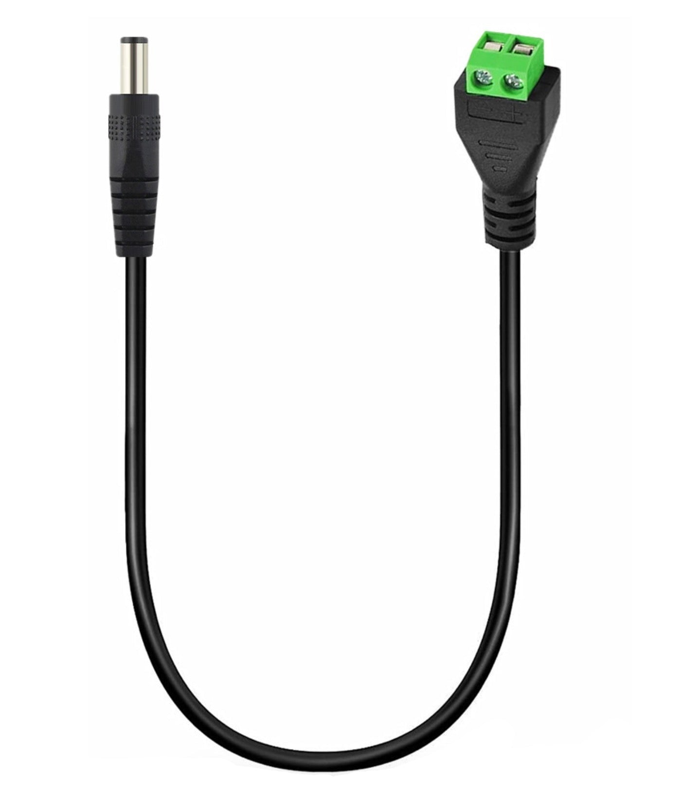 5.5mm x 2.1mm male DC power terminal connector cable for LED strips CCTV cameras and DC power applications