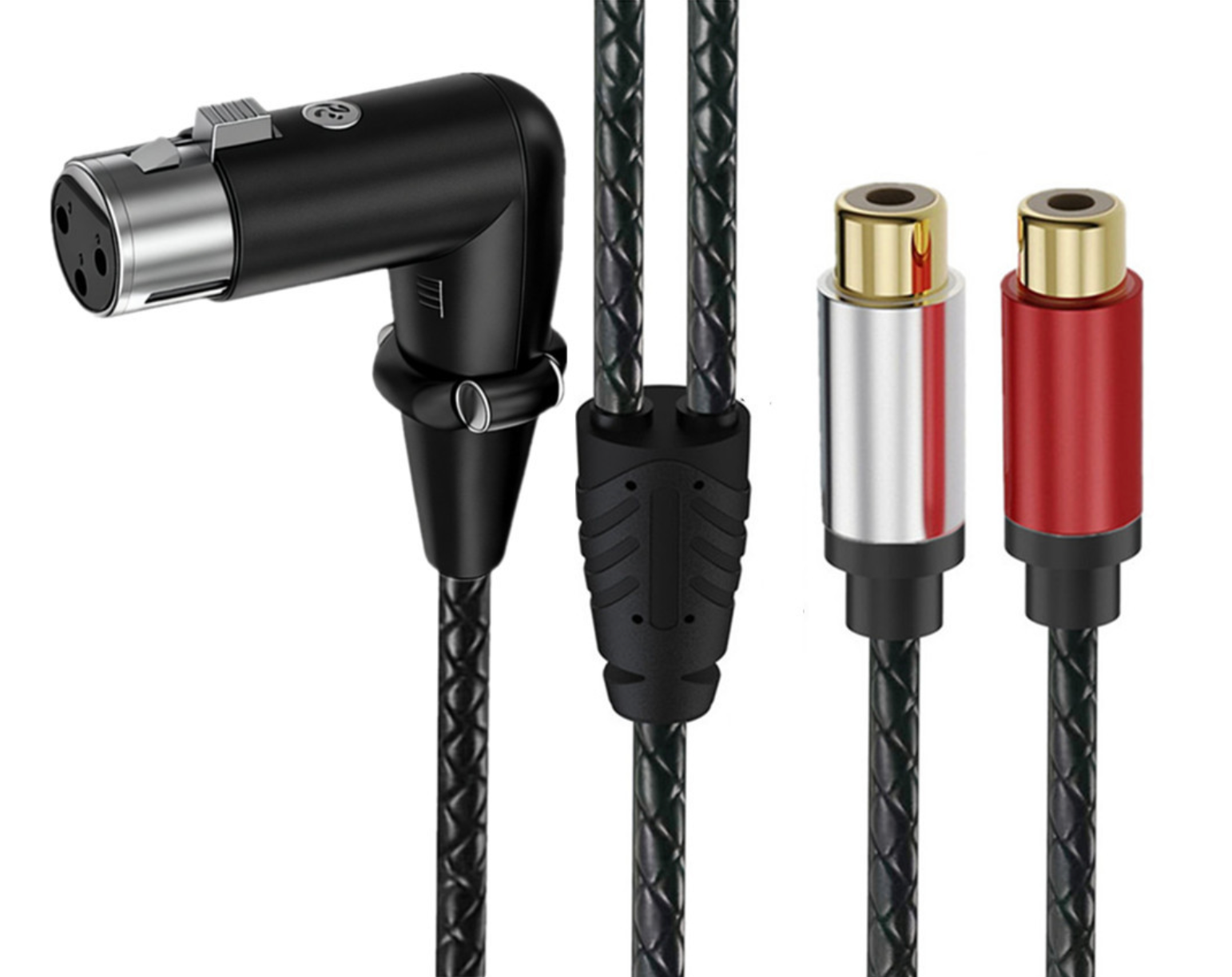 Dual RCA Female to Angled XLR Female Cable – 3Pin XLR to 2 RCA Y Splitter Patch Cord for Microphone, Mixer, Amplifier, Stereo System