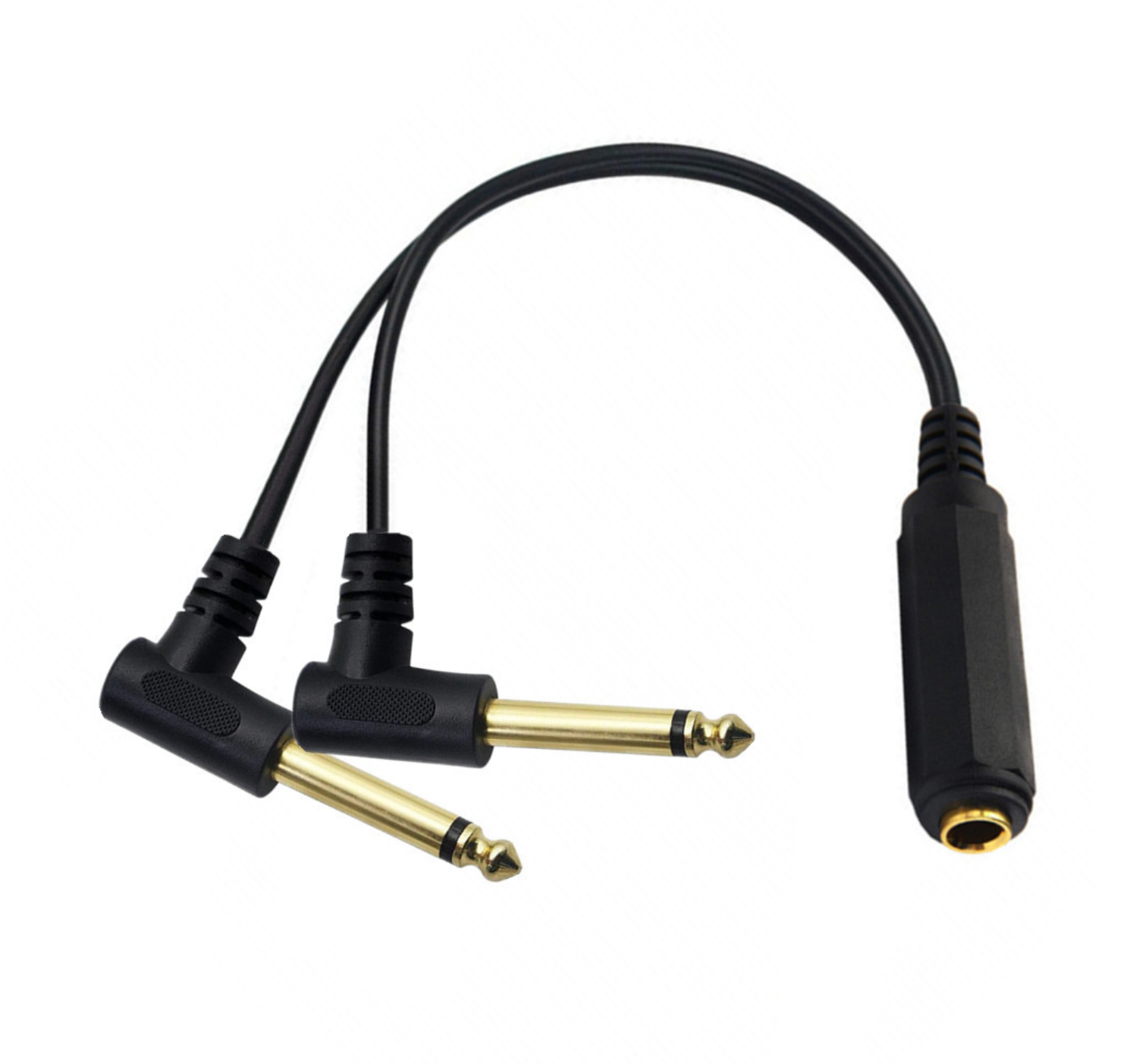 6.35mm TRS Female to Dual 6.35mm TS Male Splitter Cable – 1/4 Inch Stereo to 2 Mono Audio Y Cable for Mixer/Amplifier