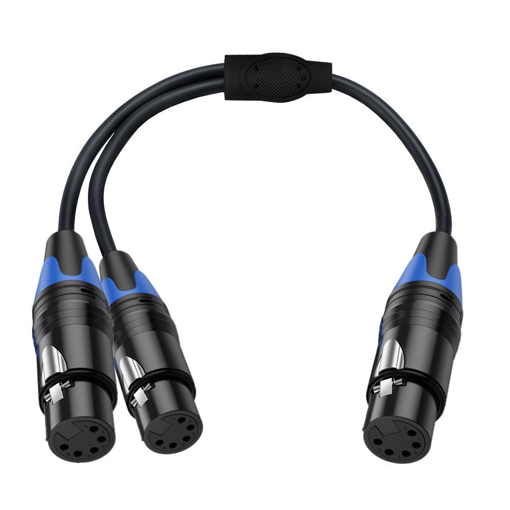 5 pin XLR DMX Y splitter cable 1 female to 2 female connectors 0.5m