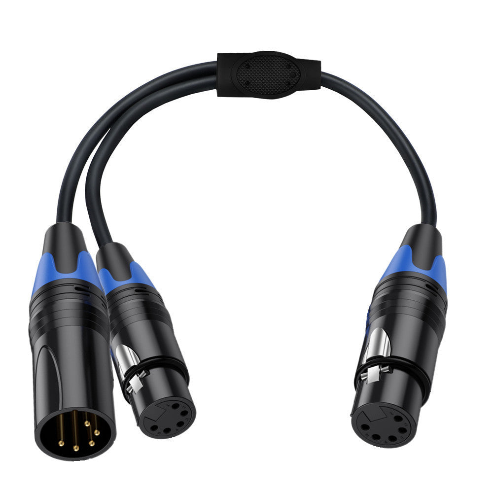 5 pin XLR DMX Y splitter cable 1 female to 1 female and 1 male connectors 0.5m