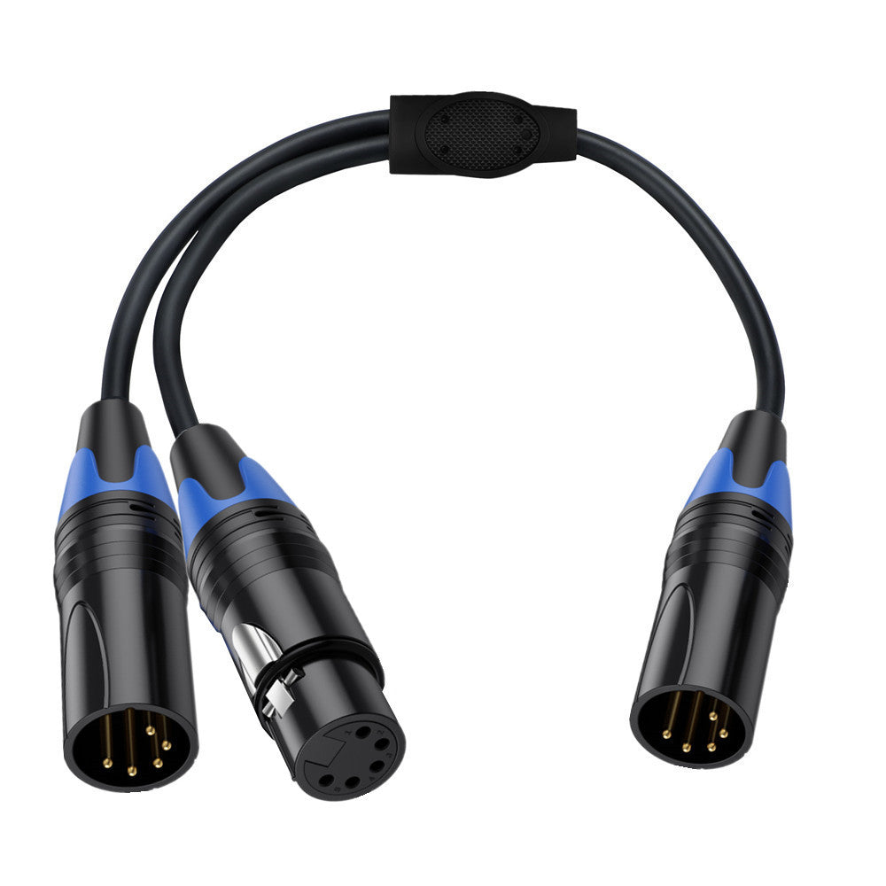 5 pin XLR DMX Y splitter cable 1 male to 1 female and 1 male connectors 0.5m