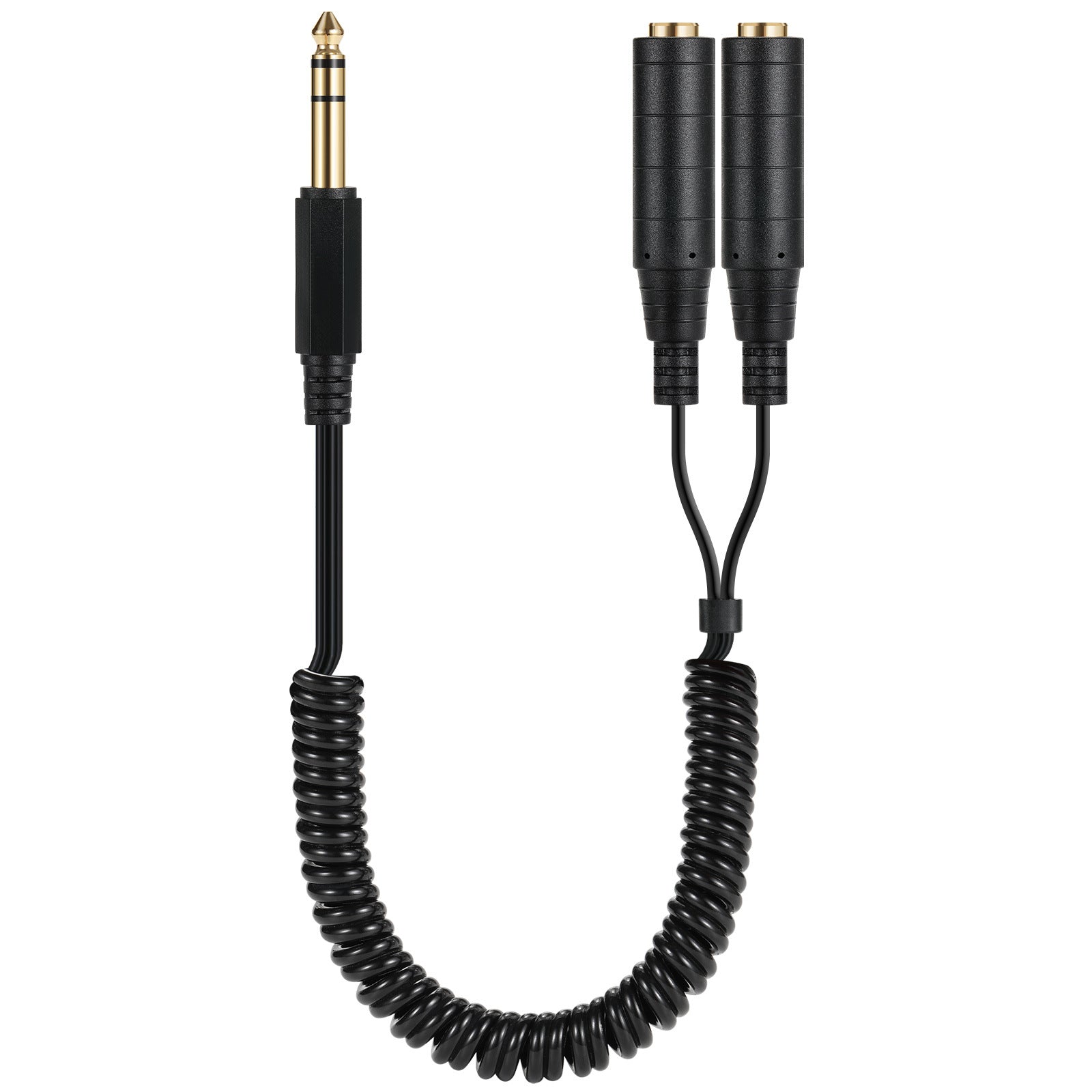 6.35mm TRS male to dual female jack Y splitter cable