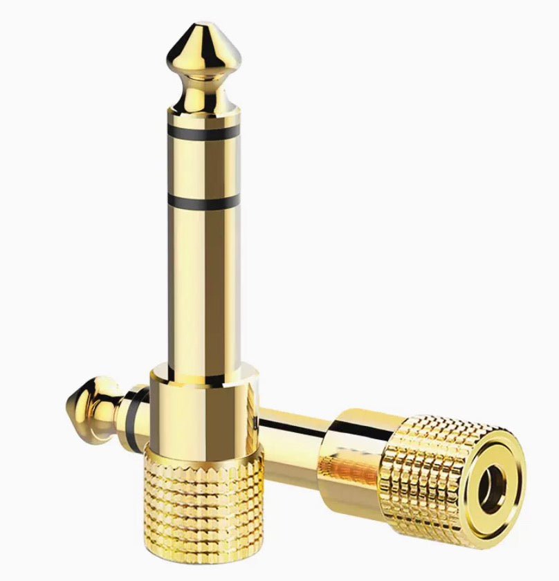 6.35mm male to 3.5mm female stereo audio adapter gold plated