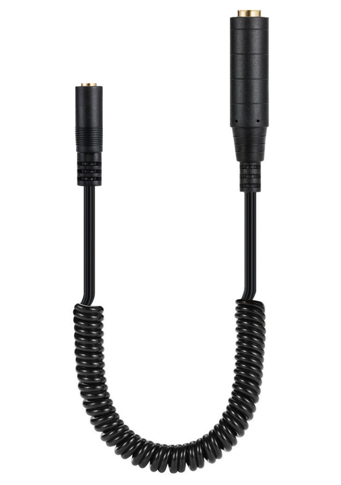 6.35mm female to 3.5mm female coiled audio extension cable