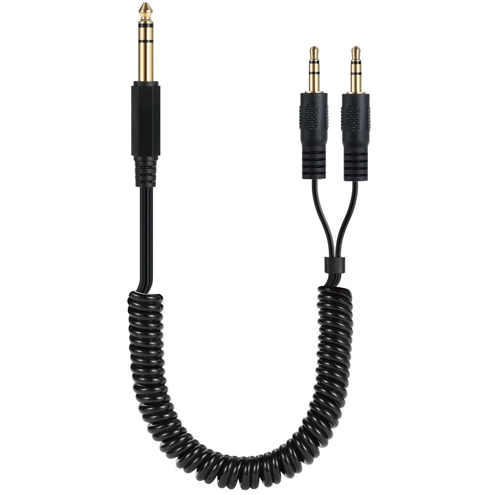6.35mm TRS male to dual 3.5mm male stereo Y splitter cable