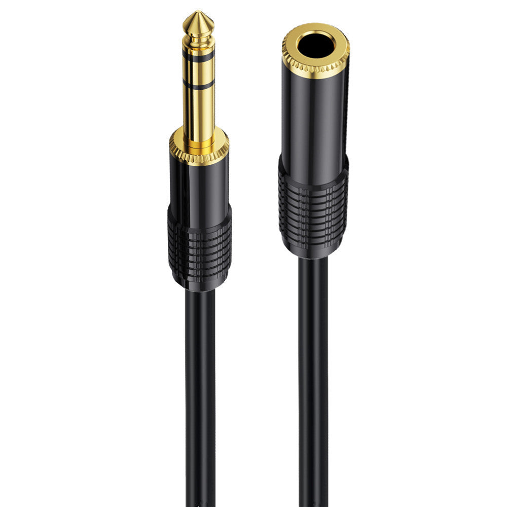 6.35mm TRS stereo extension cable with gold plated connectors