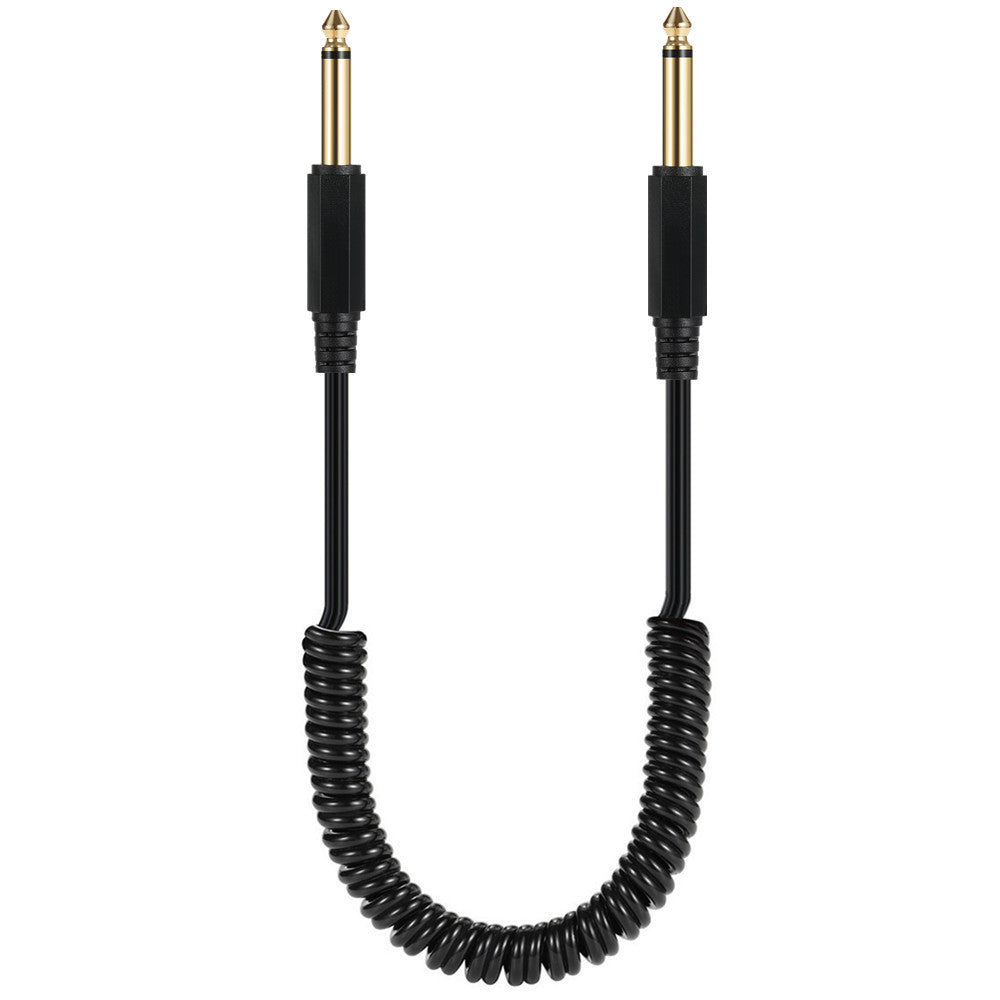 6.35mm TS mono coiled guitar cable jack to jack
