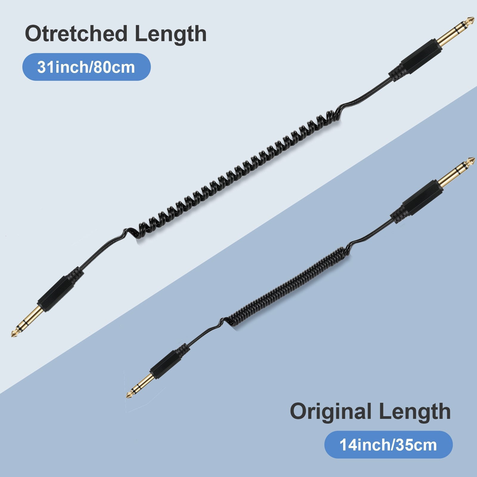 6.35mm 1/4 inch TRS Male to 6.35mm 1/4 inch TRS Male Stereo Professional Audio Cable